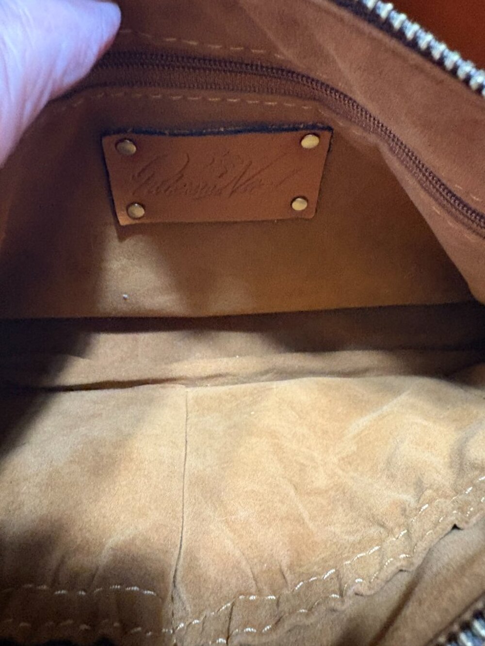 Like New Patricia Nash Satchel/Crossbody and Wallet Set in Metallic Python Tan - Picture 9 of 15